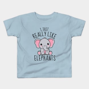 I Just Really Like Elephants Funny Kids T-Shirt